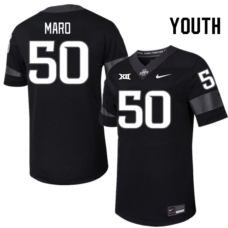 Youth #50 Tyler Maro Iowa State Cyclones College Football Jerseys Stitched-Black